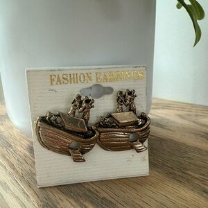 Vintage Noah’s Ark Costume Jewelry Earrings New